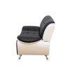 DOMETOUR Modern Black & White Faux Leather Loveseat Sofa - Stylish and Comfortable Addition to Your Living Room - 2 of 4