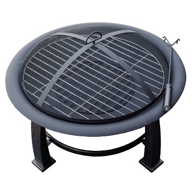 Wood Burning Outdoor Fire Pit with Cooking Grate - AZ Patio Heaters