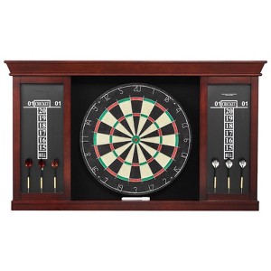 VEVOR Dartboard and Cabinet Set, Ready-to-Play Bundle Official Size Dartboard Cabinet Set, Steel Tip Dart Cabinet, Brown - 1 of 4