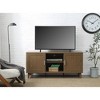 60" MDF Laminate TV Stand with Two Framed Panel Doors, Three Shelves, Cable Management, Walnut Finish, Nickel Hardware for Living Room and Bedroom - 2 of 4