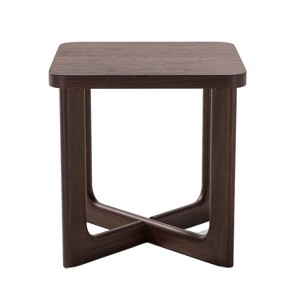 HomeRoots 24" Brown Wood Square Cross Legs End Table - 1 of 4