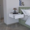 TIRAMISUBEST Light Gray Floating Nightstand with Drawer, Pine Wood Modern Shelf for Coastal Bedrooms - 2 of 4