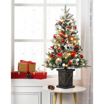 Artificial Christmas Tree, 91 cm Artificial Christmas Tree with 78 LED Lighting & 8 Modes, PVC, Lifelike Tips
