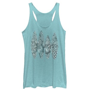 Women's CHIN UP Henna Surfboard Racerback Tank Top - 1 of 3