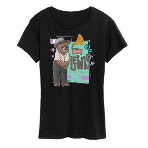 Women's - IF Movie - Lewis Bear Character Poster Short Sleeve Graphic T-Shirt - 1 of 4