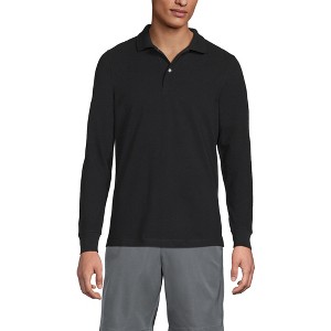 Lands' End School Uniform Young Men's Long Sleeve Mesh Polo Shirt - 1 of 3