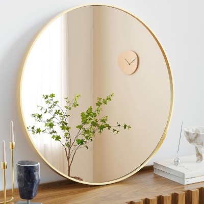 Round Wall Mirror for Bathroom Over Sink, Vanity and Entryway Decor