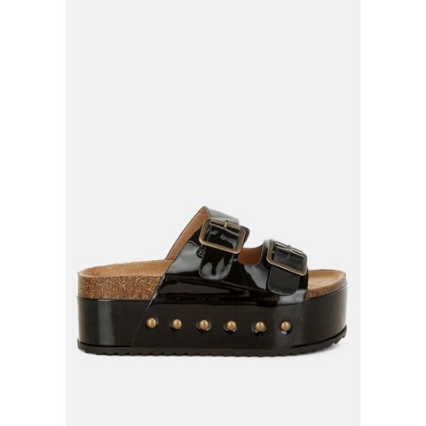 Обувь London Rag Womens Merton Studded Flatform Slip Ons 7.5