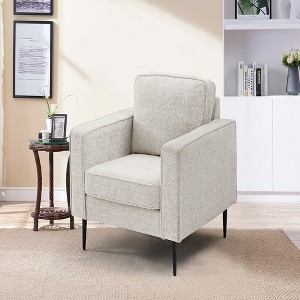 Upholstered Armchair Single Sofa Chair, Dirt-resistant Chenille Modern Upholstered Love Seat Accent Chair - 1 of 4