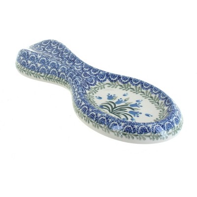 Blue Rose Polish Pottery Tulip Bouquet Medium Spoon Rest