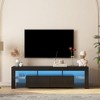 63" High Gloss TV Stand with LED Lights for TVs up to 65", Modern Media Console with Storage Cabinets, Adjustable LED Colors for Living Room - 4 of 4