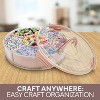 LunaLulinlk Pink round snack box with 6 compartments, lid and handle - 3 of 4