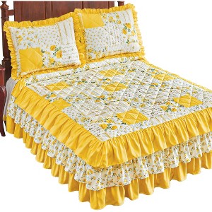 Collections Etc Floral Patchwork Ruffled B/s - 1 of 3