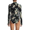 Lands' End Women's Chlorine Resistant Zip Front Long Sleeve Tugless Sporty One Piece Swimsuit - 2 of 4