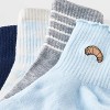 Women's Lettuce Edge Embroidered Croissant & Gingham Check 4pk Ribbed Ankle Socks - Blue/Heather Gray/Navy 4-10 - 3 of 3