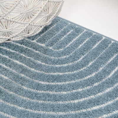 Hallie Dark Blue and Cream Geometric 8' x 10' Indoor/Outdoor Rug