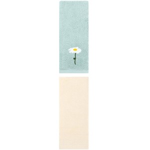 REGALWOVEN Bathroom Soft Absorbent Hand Towel 14" x 30"/13" x 30" 2 Pcs - 1 of 4