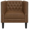 vidaXL Chesterfield Sofa Chair Brown Faux Suede Leather - 4 of 4