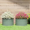 Resenkos Patio Planting Bed, Raised Garden Bed,Set of 2 Raised Garden Bed, Metal Planter Box with Safety Edging, Cream White - 2 of 4