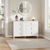 White Dresser for Bedroom with 6 Drawers, 47" Wide Wood Chest of Deep Drawers, Modern TV Stand Large Storage Organizer for Closet,Living Room,Hallway - 2 of 4
