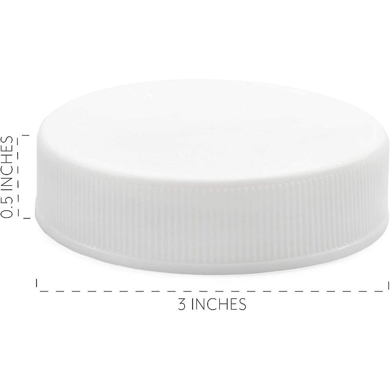 Cornucopia Brands Regular Mouth Plastic Mason Jar Lids, Unlined, 24pk; Standard Size 70-450 White Plastic Caps for Mason Jars, 2 of 8