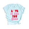 Simply Sage Market Women's Love Is All You Need Smiley Short Sleeve Graphic Tee - 2 of 4