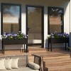 vidaXL Garden Planters 2 pcs Black 43.3"x12.2"x27.6" Solid Wood Pine - 2 of 4