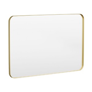 Tempered Glass Rounded Rectangle Framed Wall-Mounted Bathroom Vanity Mirror - 1 of 1