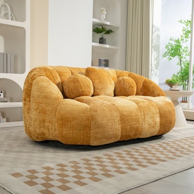 CAVINAS Chenille Bean Bag Chair for Adults and Kids,Lazy Floor Sofa Chair with Foam,Cozy Lounge Chair for Living Room