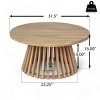 31.5" Round Outdoor Coffee Table with Sturdy Base, Small Patio Furniture, High-Quality Acacia Wood Table for Deck or Backyard–The Pop Home - 4 of 4