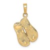 Black Bow Jewelry 14k Yellow Gold and White Rhodium Two Tone 3D Double Flip Flop Pendant - 3 of 4