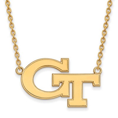 Black Bow Jewelry 10k Yellow Gold Georgia Tech Yellow Jackets NCAA Necklace 18 Inch