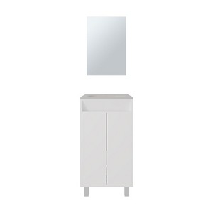 SEVOBAL Bathroom Vanities Mirror Cabinet 23.2 Inch with One Door and Two Shelves for Bathroom Storage, White, 37.01"*22.05"*12.21" - 1 of 4