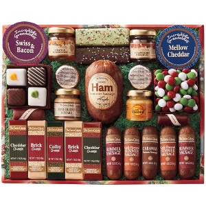 The Swiss Colony 25 Holiday Favorites - Assorted Chocolates, Sausage Meats, Cheese Blocks, and Spreadables, Sweet and Savory Variety Treats - 1 of 4