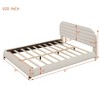 Queen Size Velvet Upholstered Platform Bed,Solid Frame and Stylish Curve-shaped Design - 4 of 4