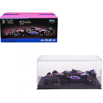 Alpine A524 #10 Pierre Gasly "BWT" " F1 World Championship" (2024) w/Figure and Case 1/43 Diecast Model Car by Bburago