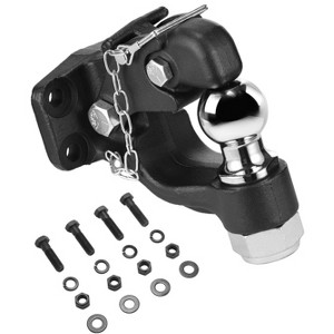VEVOR Pintle Hook, 20000 lbs Towing Capacity, Trailer Hitches Receiver Hook Combination 2-inch Hitch Ball, Fits for 2.5 to 3-inch Lunette Ring, Black - 1 of 4