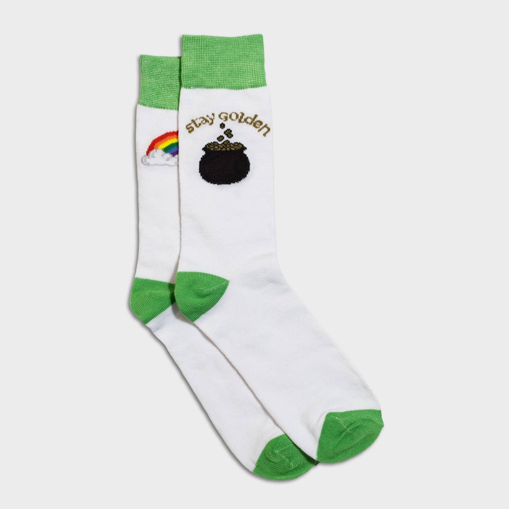 Men's Go For The Gold Crew Socks - White 6-12
