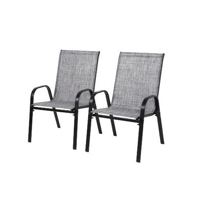 2 Piece Patio Chairs, Outdoor Camping Chairs with Breathable Textilene Fabric,  Patio Pool Beach Yard
