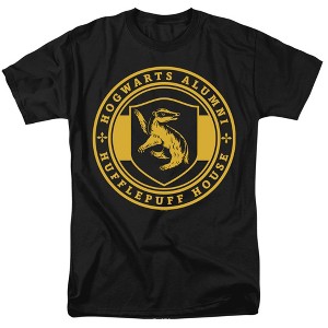 Harry Potter Hufflepuff House Badge Adult T-Shirt Black - 1 of 4