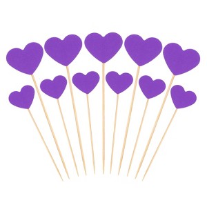 Unique Bargains Wedding Engagement Birthday Decoration Heart Shape Cupcake Toppers Picks 50 Pcs - 1 of 4