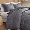 Ramona Striped Reversible Pintuck Pleated Duvet Set - 3 of 4