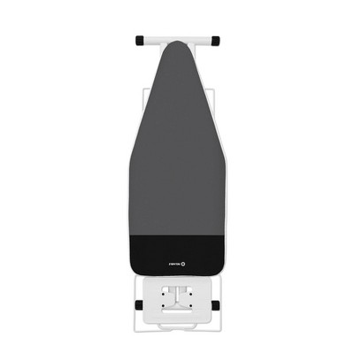Adjustable White and Gray Cotton Ironing Board with Laundry Rack