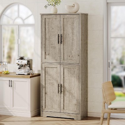 Tall Kitchen Pantry Cabinet, Storage Cabinet with Doors and Adjustable Shelves, Freestanding Large Utility Storage Cupboard for Dining Room