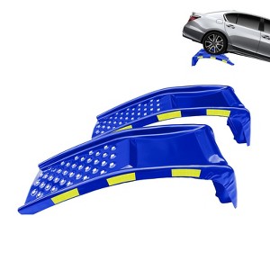 2 Pack Heavy Duty Car Ramp, 8000LBS Capacity Steel Truck Ramp with Reflective Stickers, Automotive Service Ramp Ideal for Oil Change, Car Repair - 1 of 4