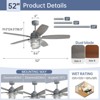Sofucor Ceiling Fans with Lights and Remote Dimmable Quiet Ceiling Fans with Lights with Adjustable Drop Bar Cement for Bedroom Living Room Apartment - 4 of 4