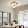 YIYIBYUS 3-Light Gold Modern Semi-Flush Mount Ceiling Light with Clear Glass Shade - 3 of 4