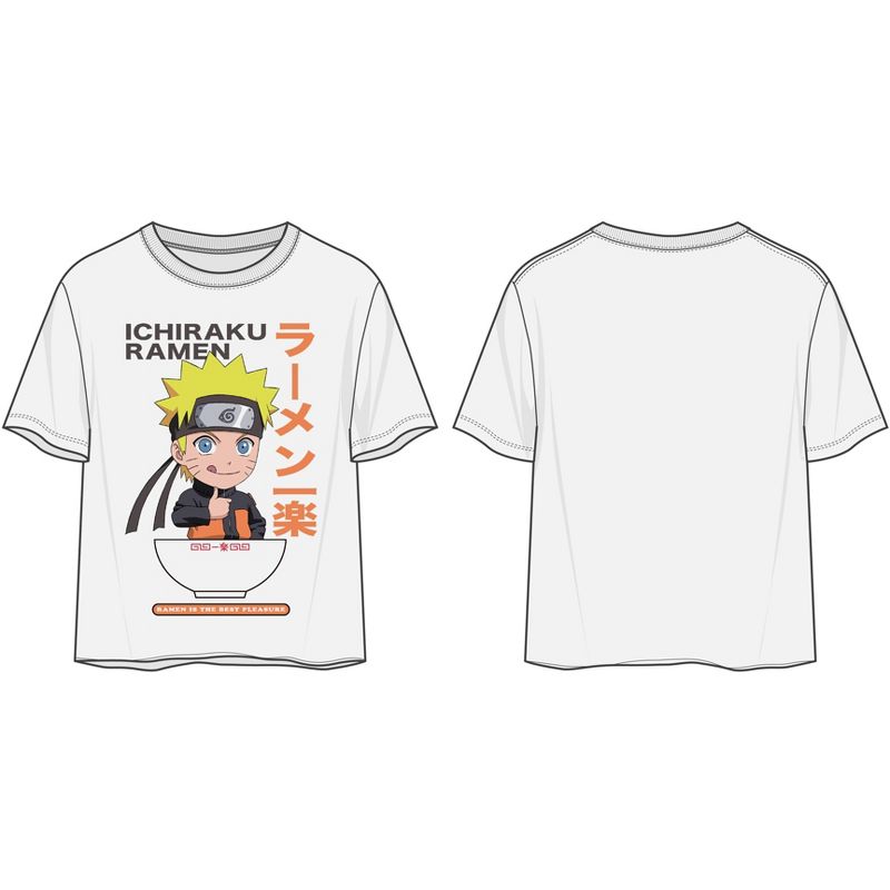 Naruto Shippuden Ichiraku Ramen Juniors White Crop Top Graphic Tee Shirt, 1 of 3
