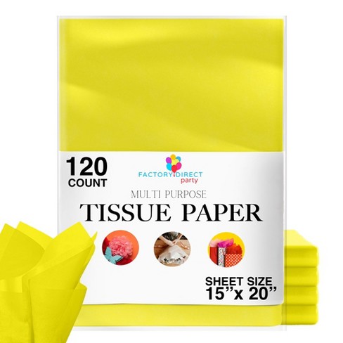 Crown Display 120 Count Yellow Tissue Paper 15 x 20 Packing Paper for  Gifts