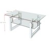 TiramisuBest Modern 2-Tier Rectangular Coffee Table, Tempered Glass & Wooden High-gloss UV Surface, Particle Board, for Living Room, Black - 4 of 4